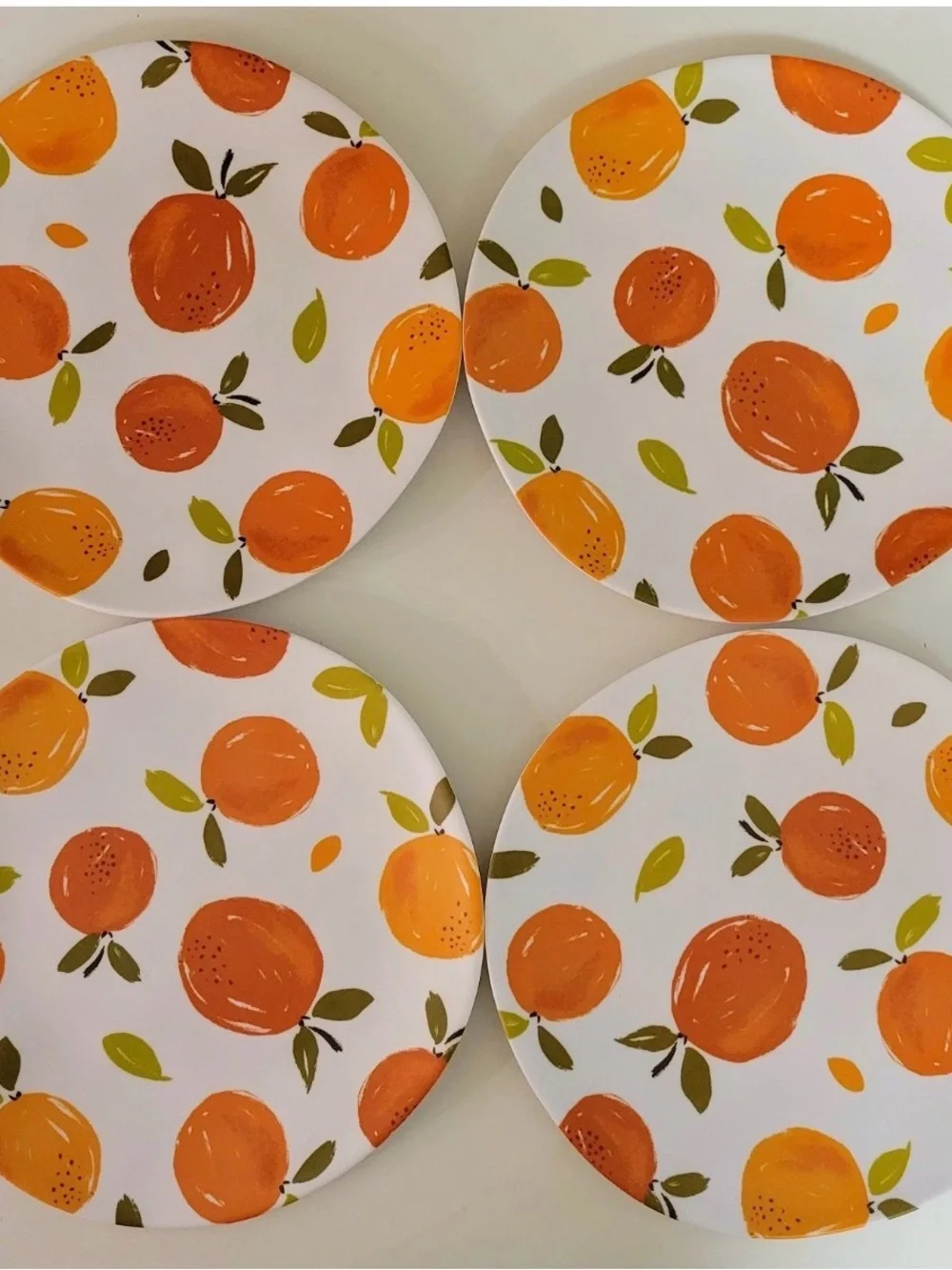 Hobby Lobby Orange Melamine Salad & Dinner Plates 4ct Each Summer Fruit Oranges